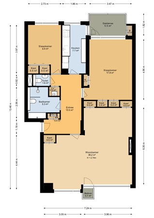 Floorplan - Aaltje Noordewierstraat 63, 2551 SC Den Haag